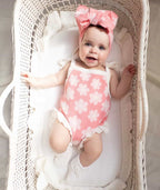 Set - Bloom Knit Tie Romper with Matching Headband
