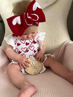 Knitted Hearts Cotton Headband