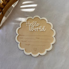Scalloped “Hello World” Announcement Card