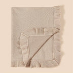 Sand 100% Cotton Ruffle Blanket