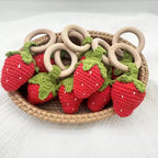 Strawberry Cotton Sensory Rattle