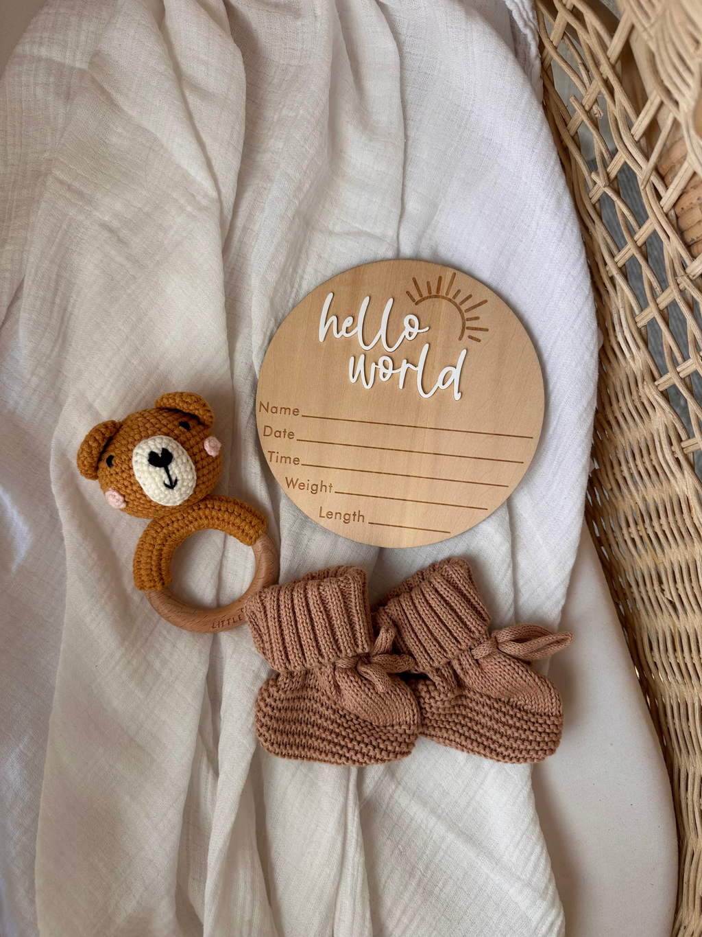 Caramel 100% Cotton Knitted Baby Booties