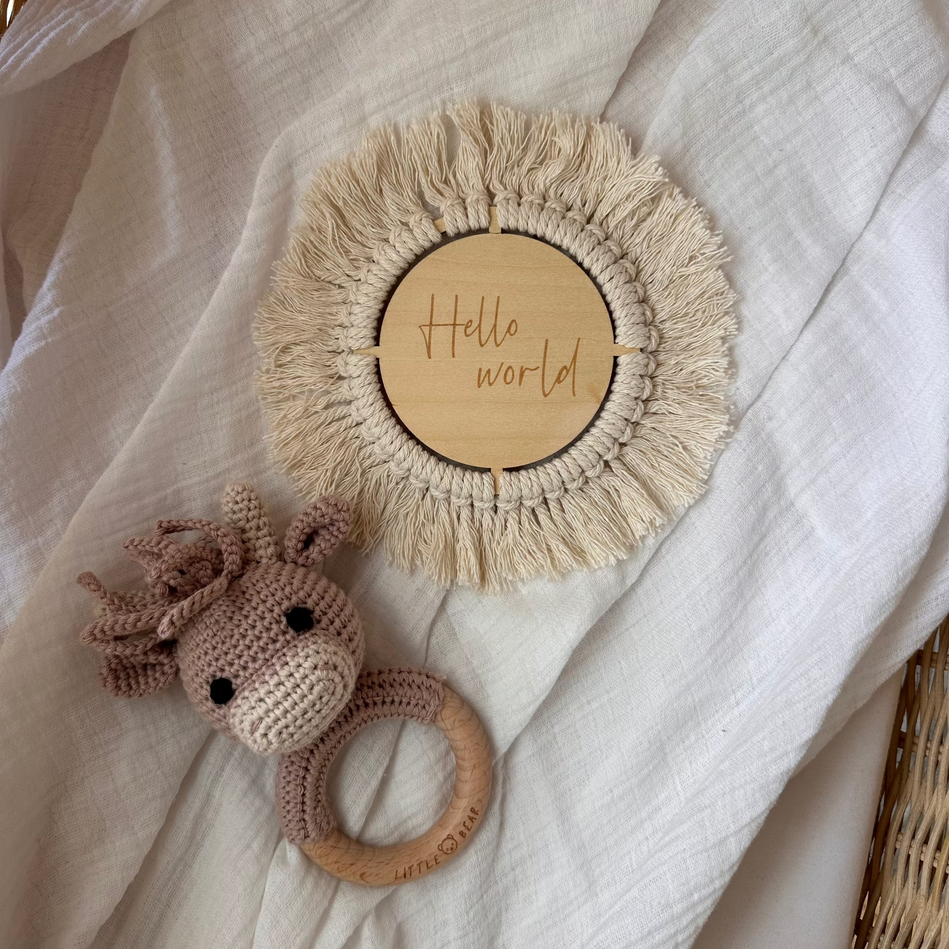 Macrame Fringe Boho Double Sided Announcement Card