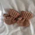 Caramel 100% Cotton Knitted Baby Booties
