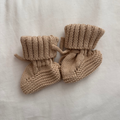 Sand 100% Cotton Knitted Baby Booties