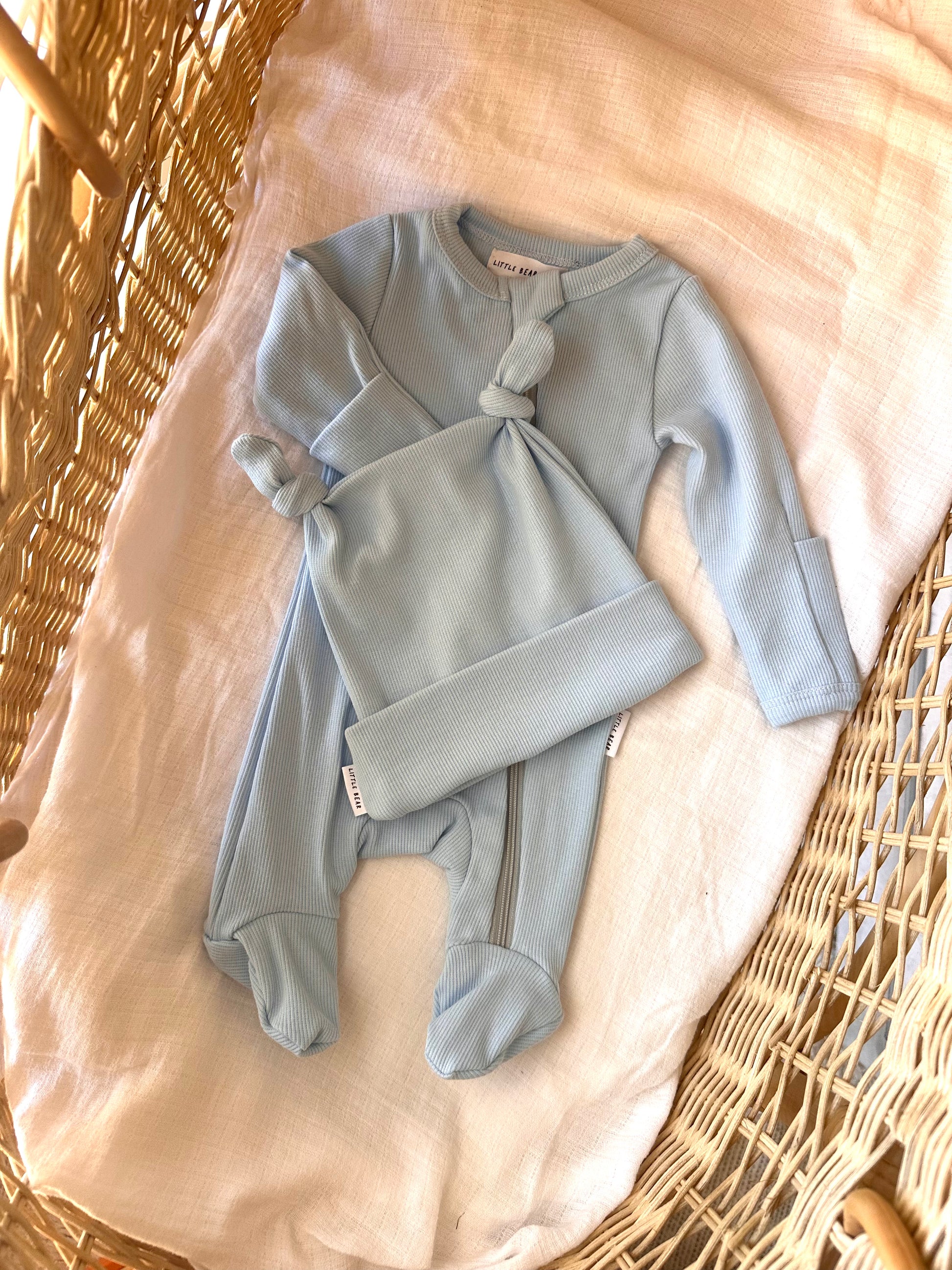 Double Knot Beanie - Baby Blue