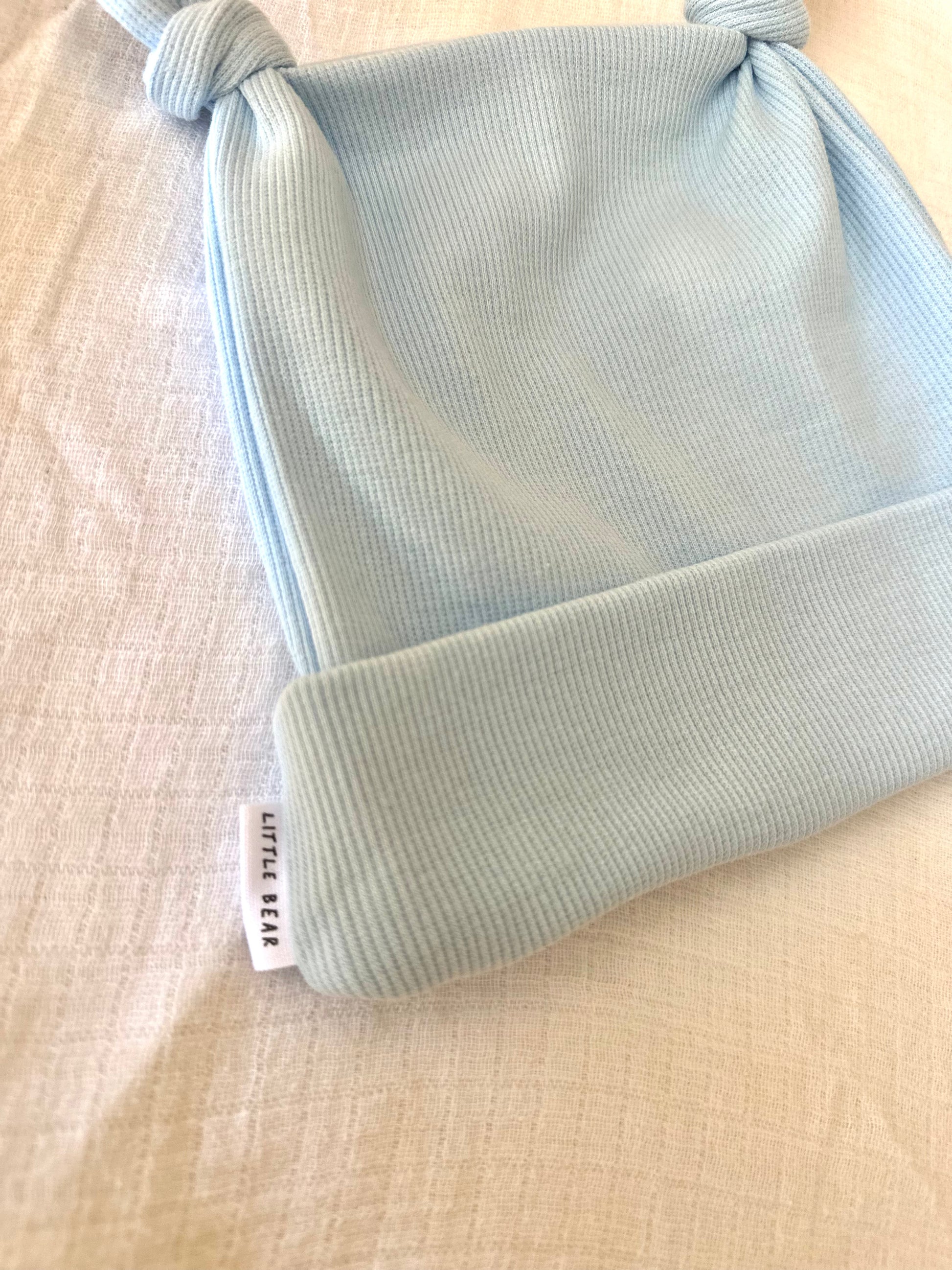 Double Knot Beanie - Baby Blue