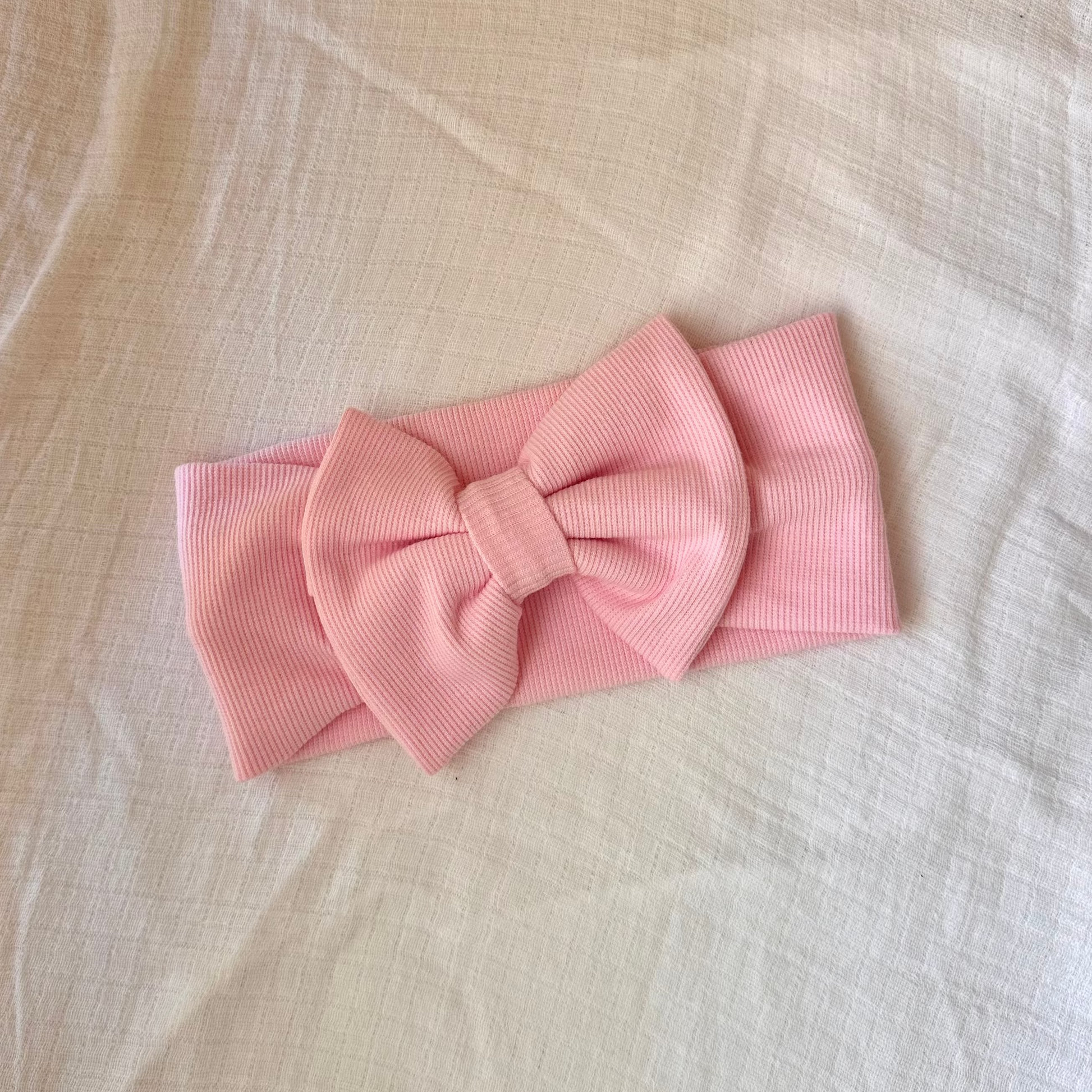 Ribbed Cotton Headband - Baby Pink