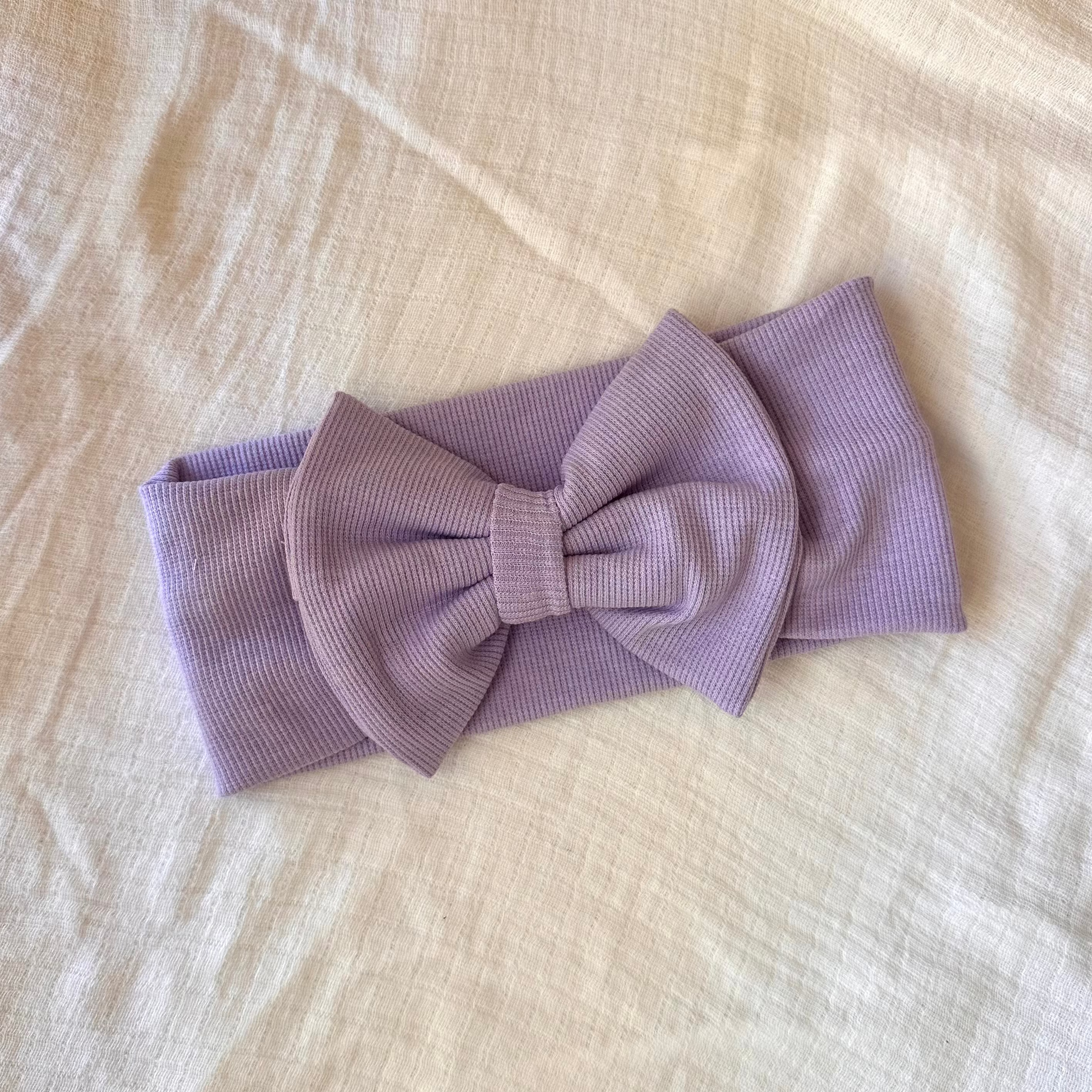 Ribbed Cotton Headband - Lavender