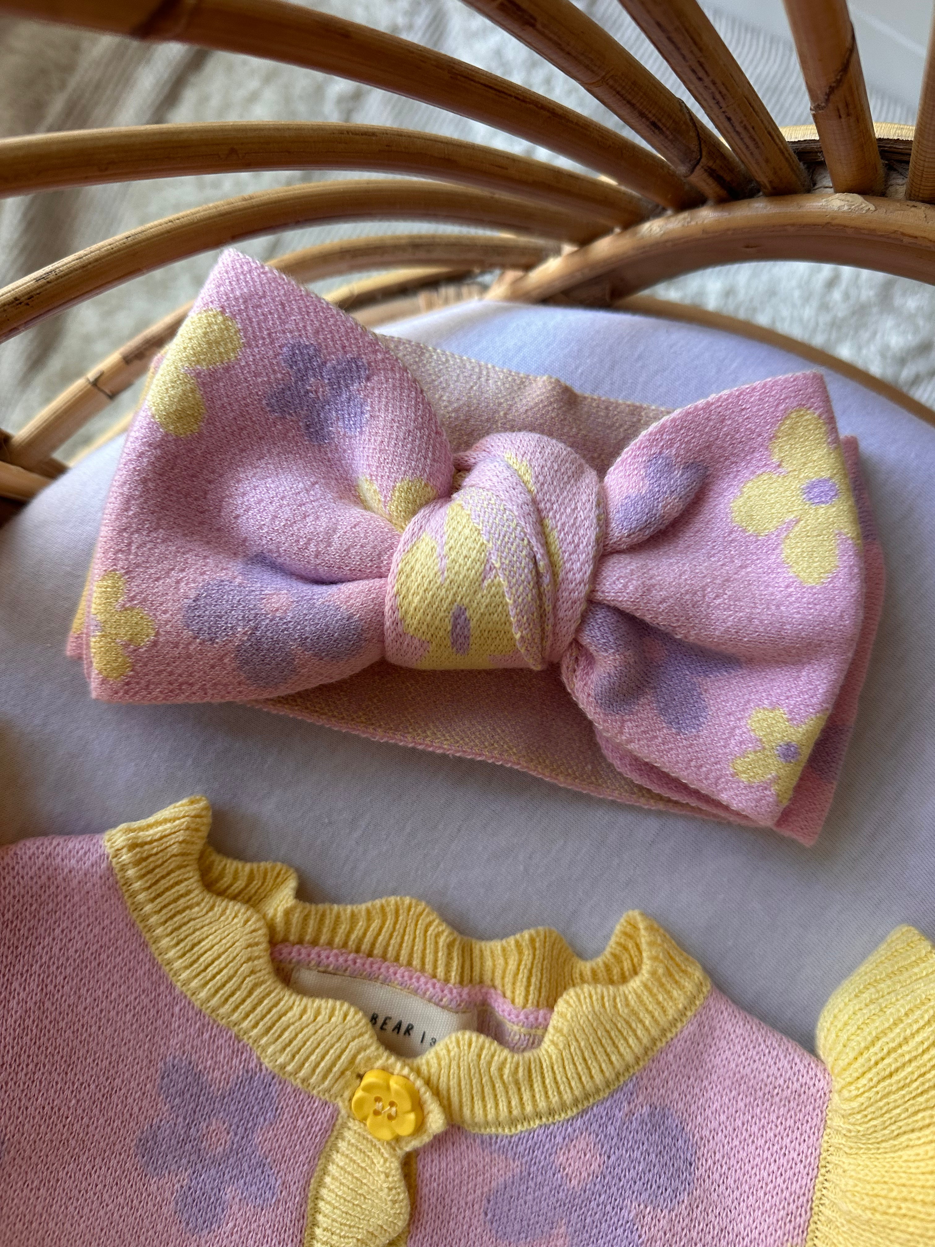 Cotton Bow Headband - Sunset Bloom