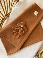 Cotton Heirloom Knit Blanket - Chocolate