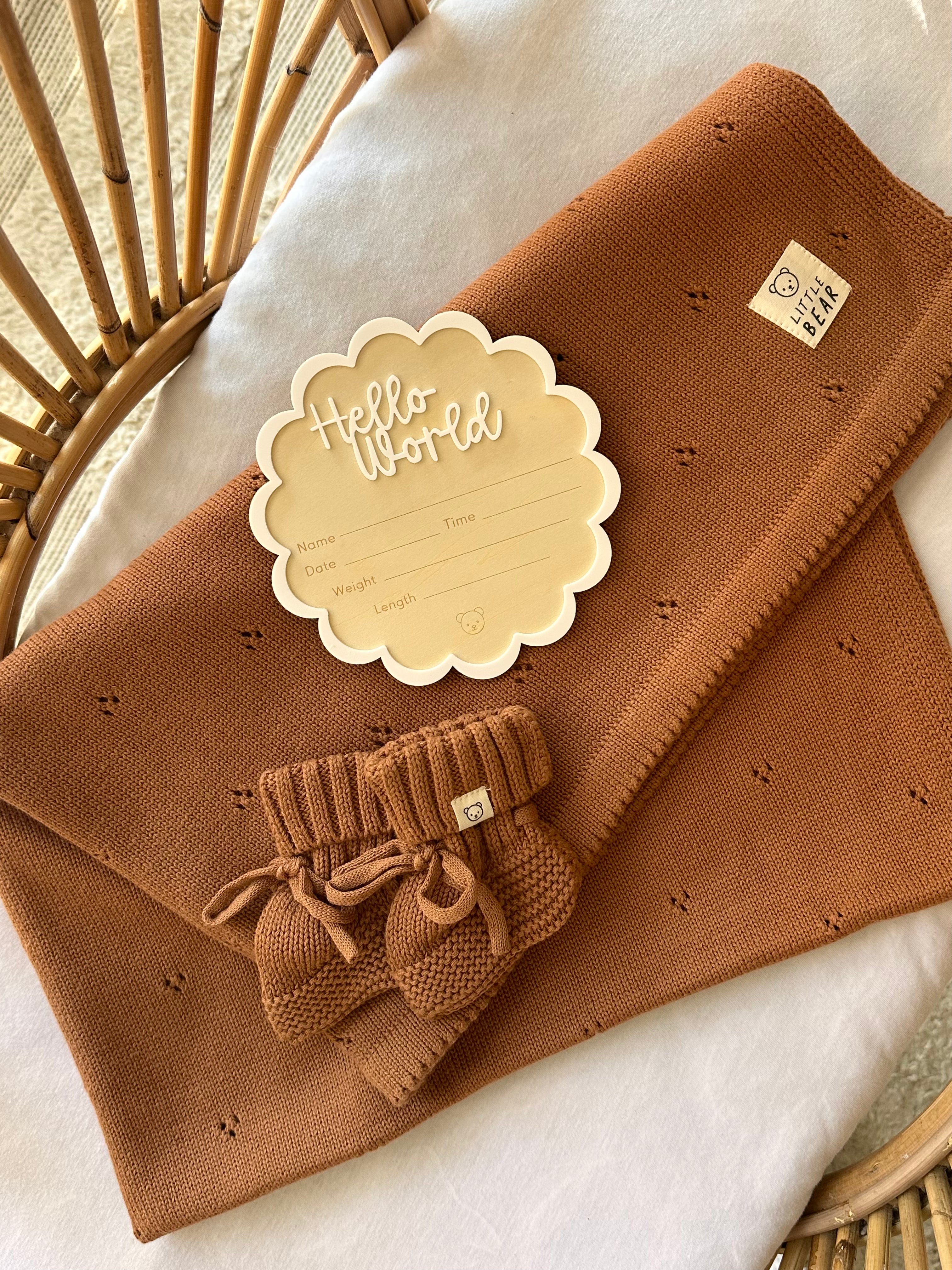 Heirloom Blanket Announcement Bundle - Chocolate