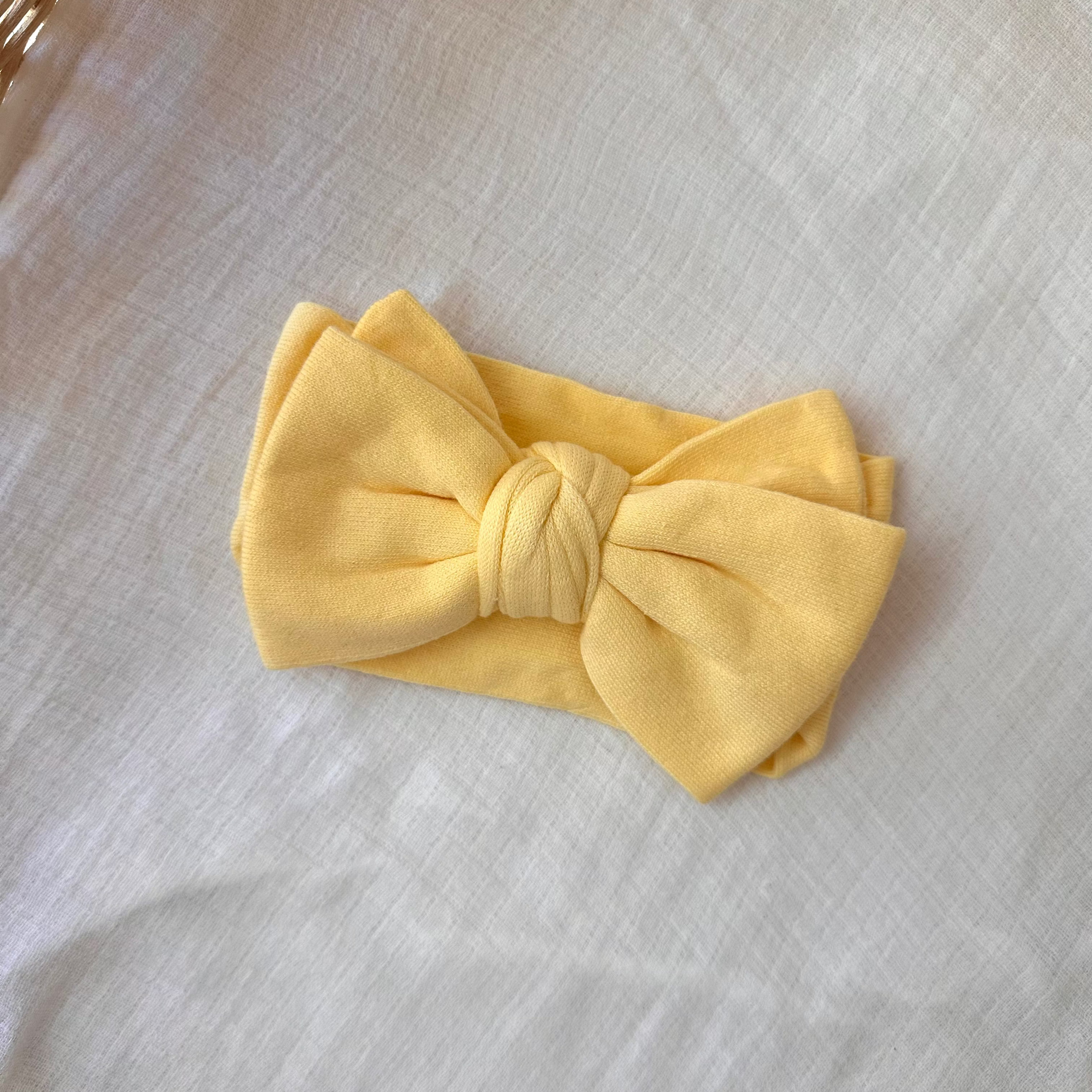 Oversized Bow Headband - Lemon