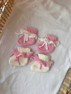 Frill Booties - White and Pink