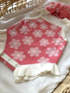 Set - Bloom Knit Tie Romper with Matching Headband