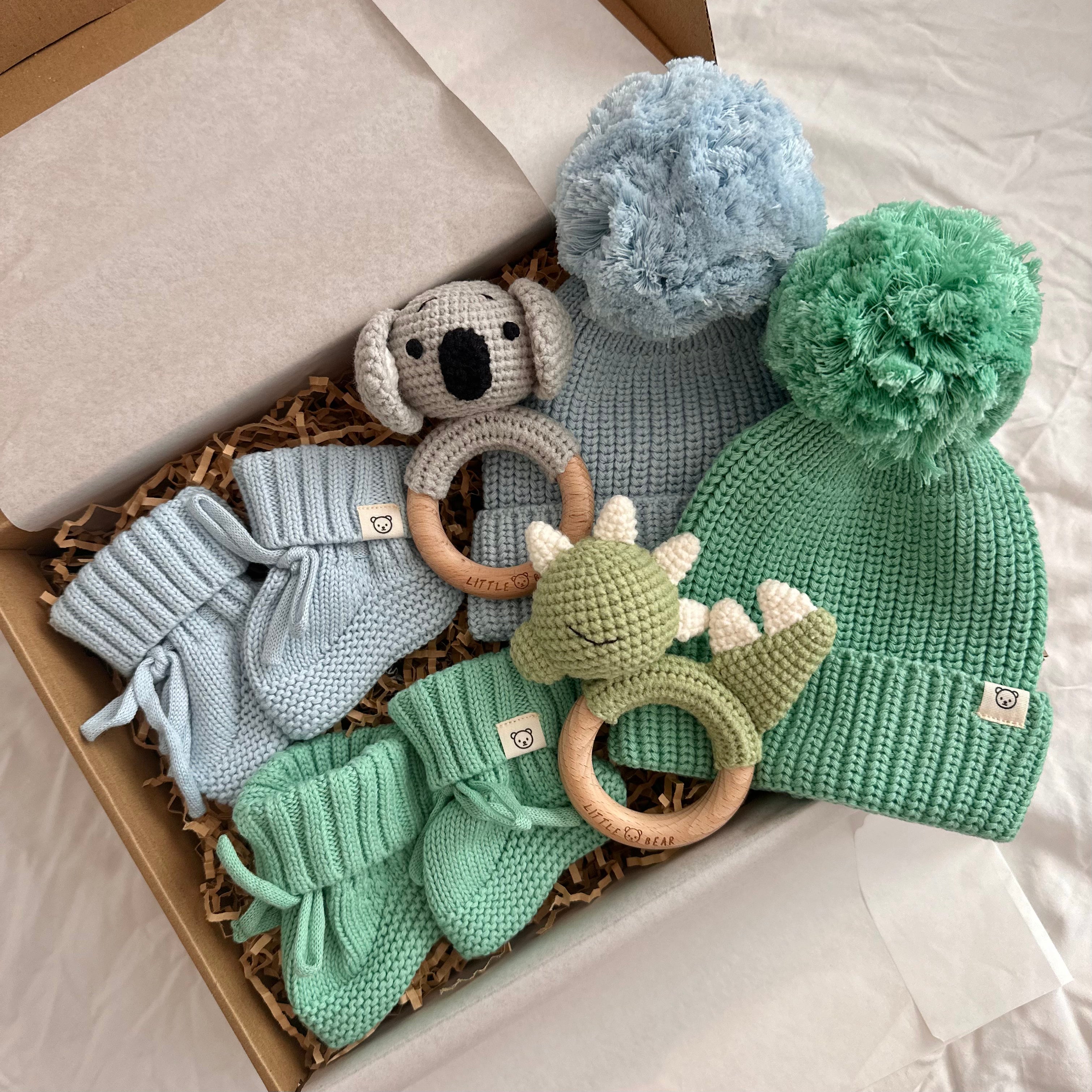 Twin Treasures Knit Box - Blue and Green