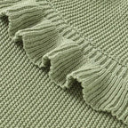 Sage 100% Cotton Ruffle Blanket