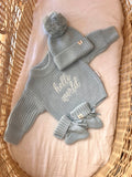 Blue "Hello World" Chunky Knit Bundle