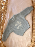 "Hello World" Knitted Jumper - Blue