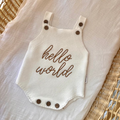 "Hello World" Singlet Romper - White