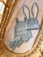 "Hello World" Singlet Romper - Blue