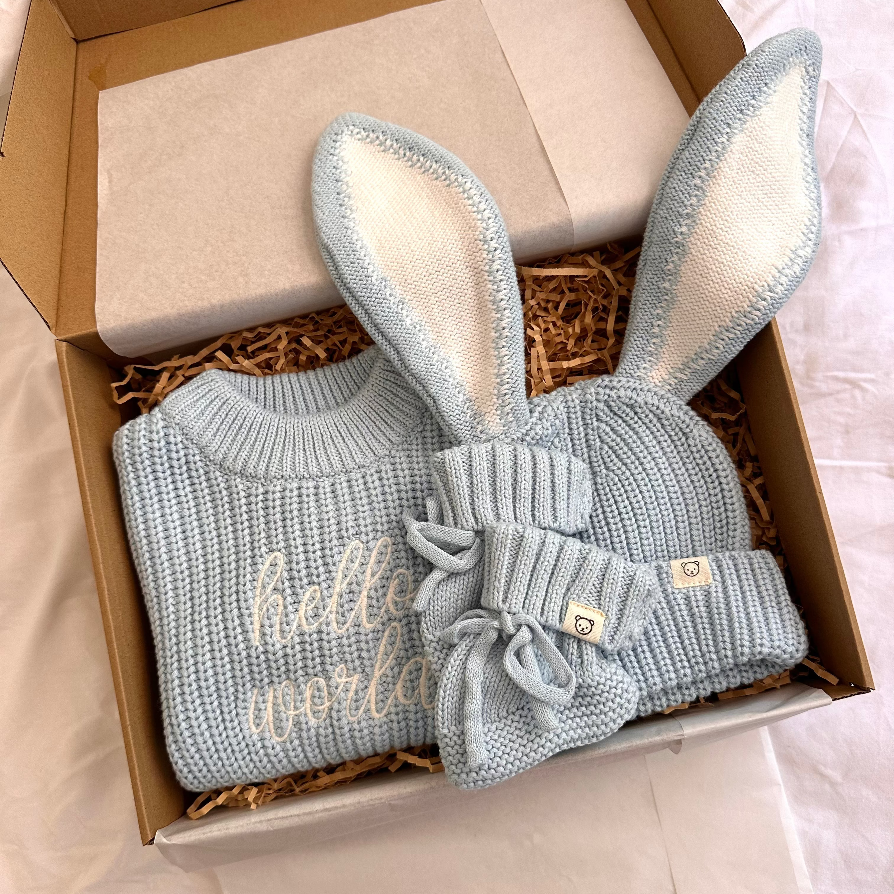 Blue Bunny "Hello World" Baby Box