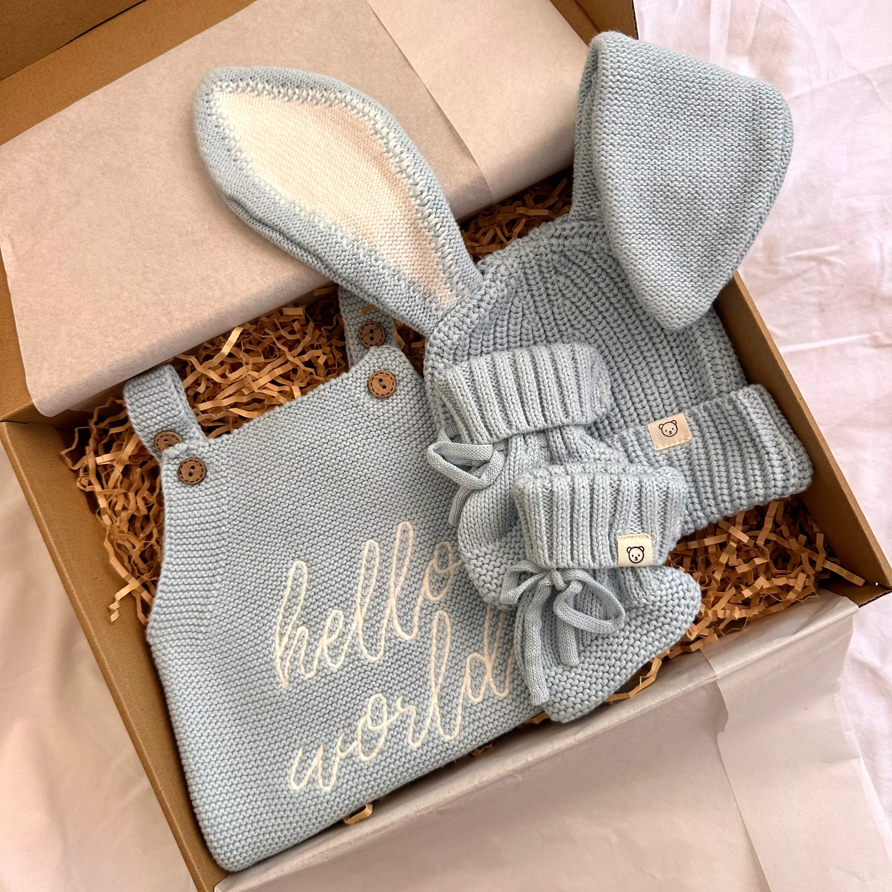 Blue Bunny "Hello World" Singlet Romper Baby Box