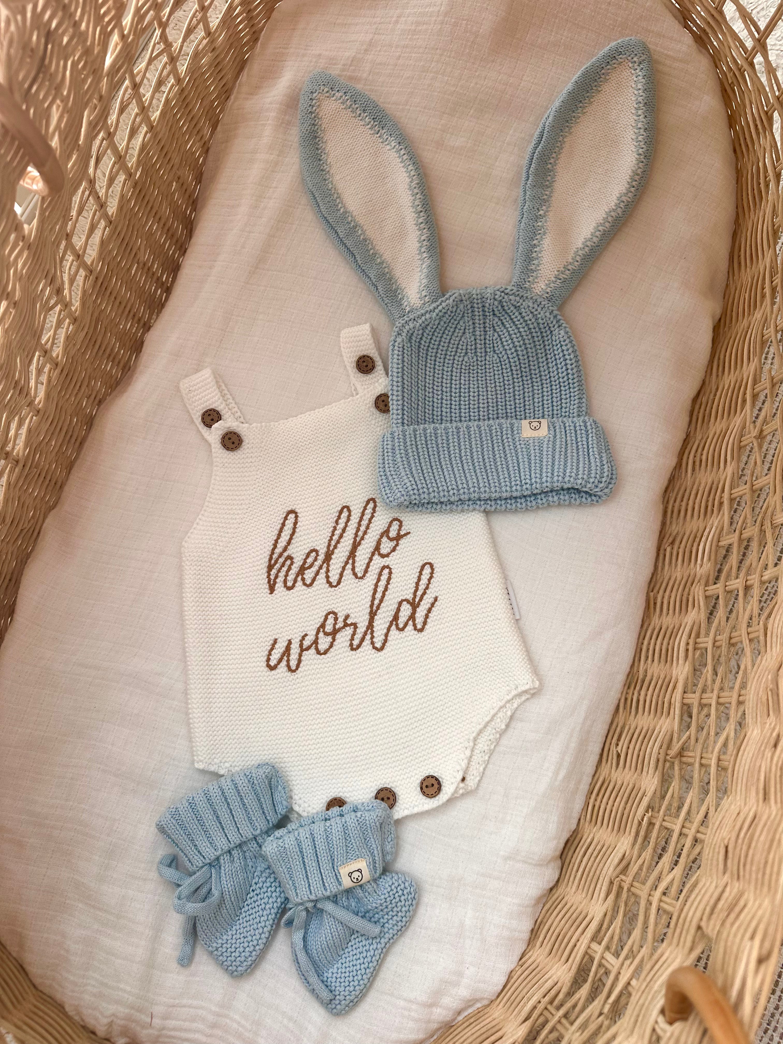 White and Blue "Hello World" Bunny Bundle