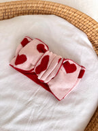 Knitted Little Love Cotton Headband - Red and Pink