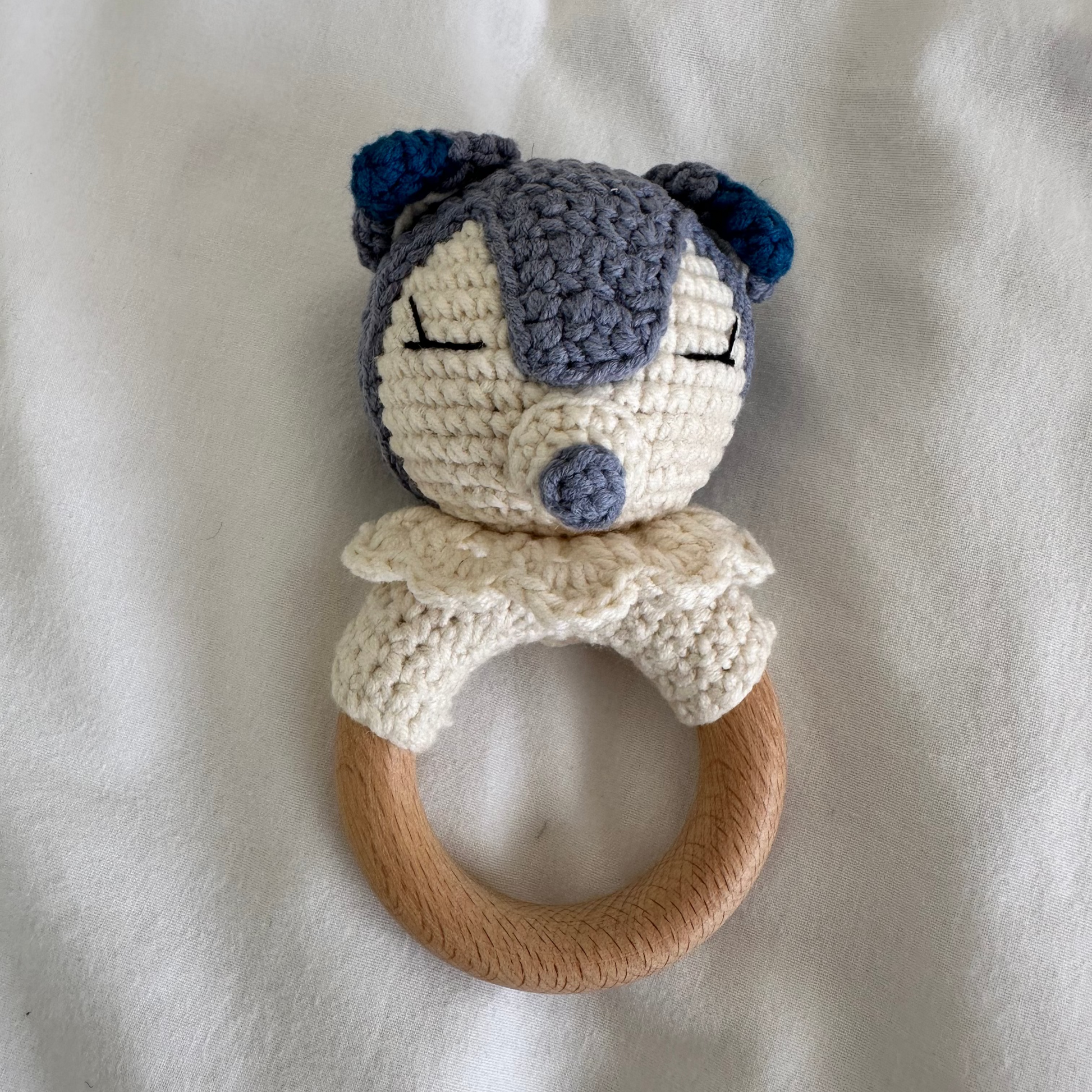 Blue Fox Cotton Rattle - Sample