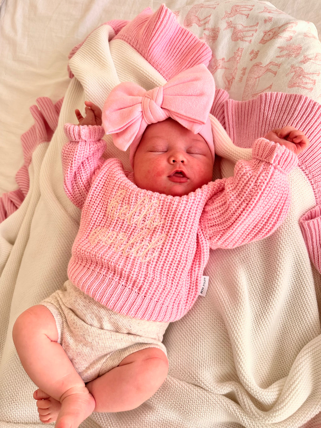 "Hello World" Knitted Jumper - Pink