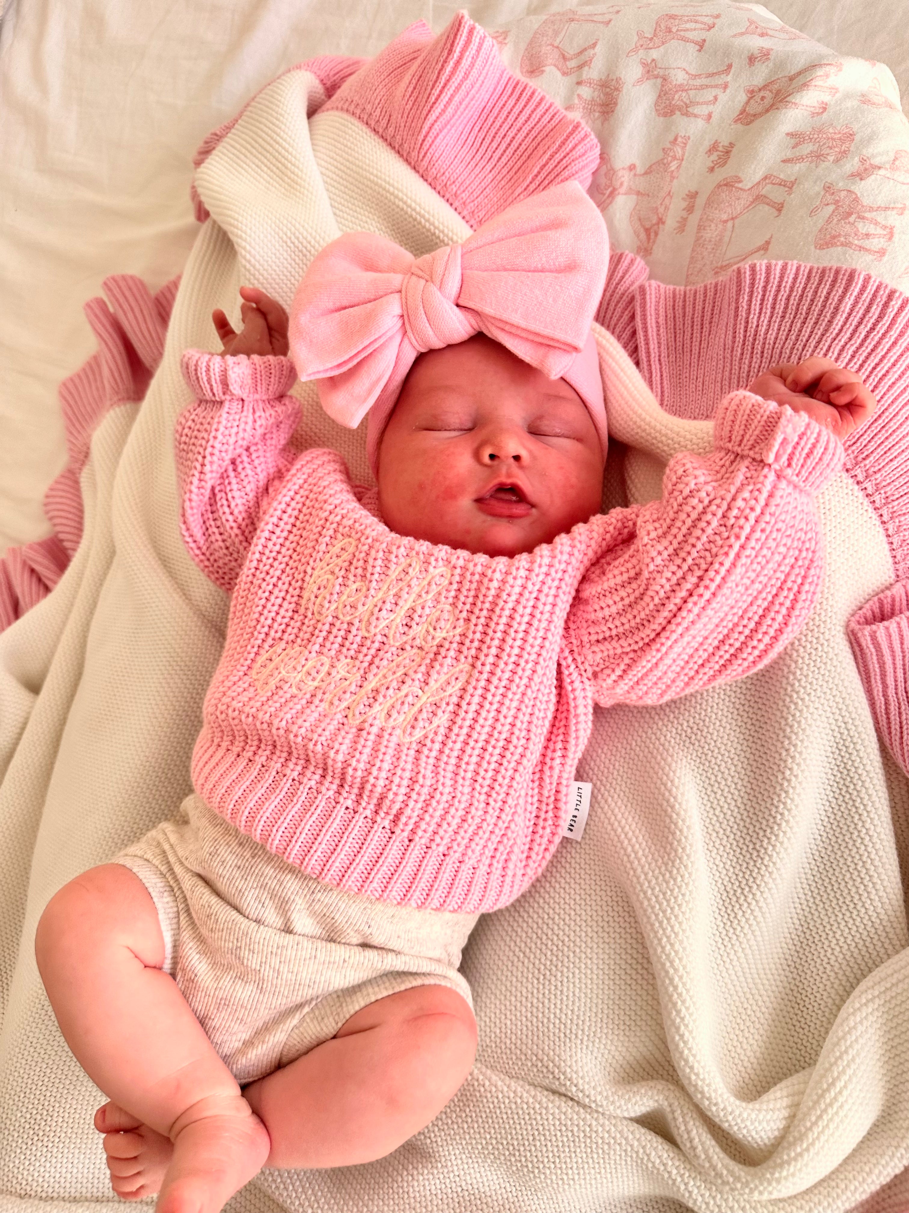 "Hello World" Knitted Jumper - Pink
