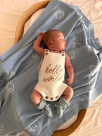 "Hello World" Singlet Romper - White