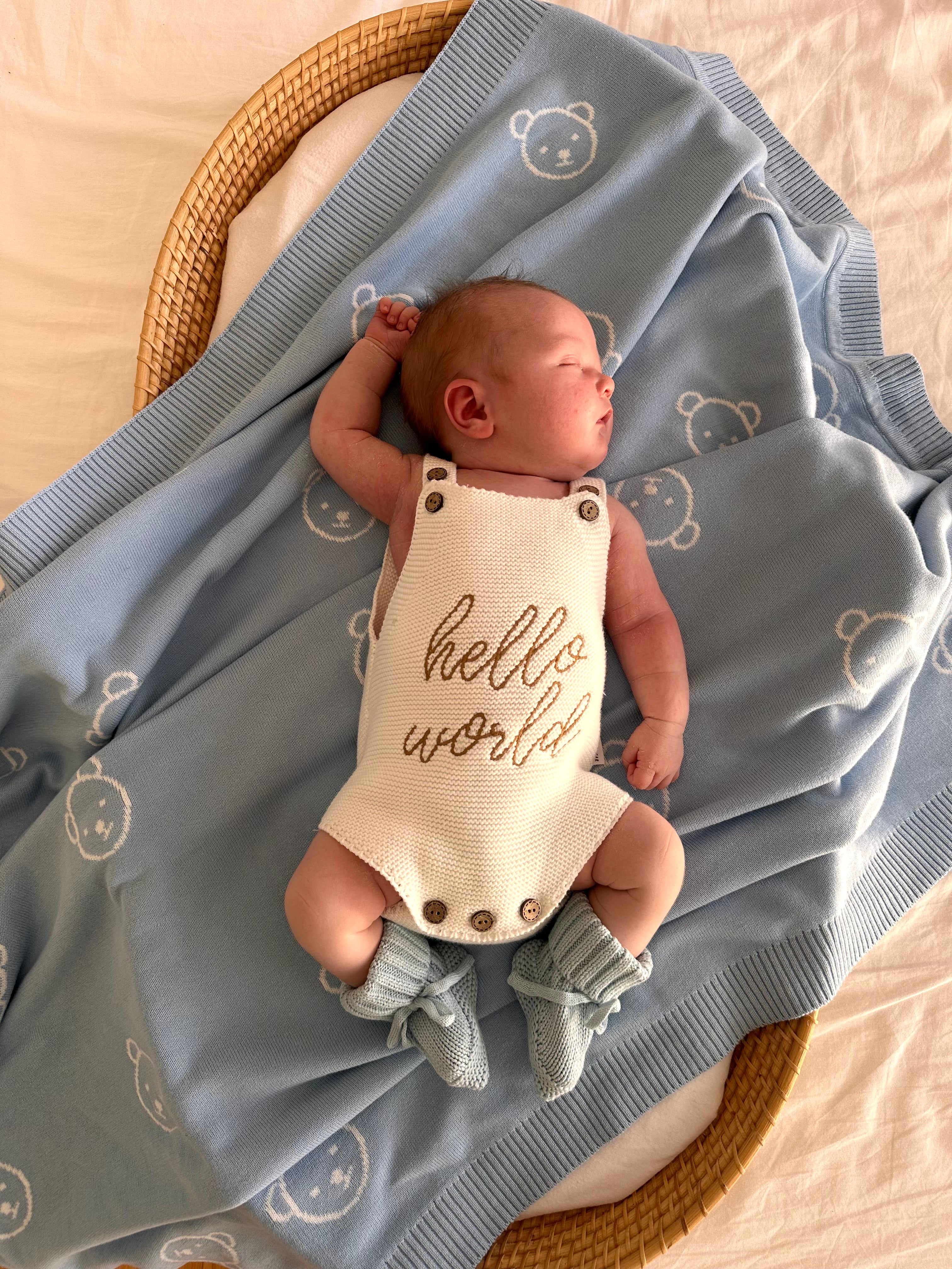 "Hello World" Singlet Romper - White