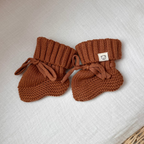 Sage 100% Cotton Knitted Baby Booties