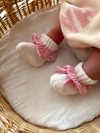 Frill Booties - White and Pink