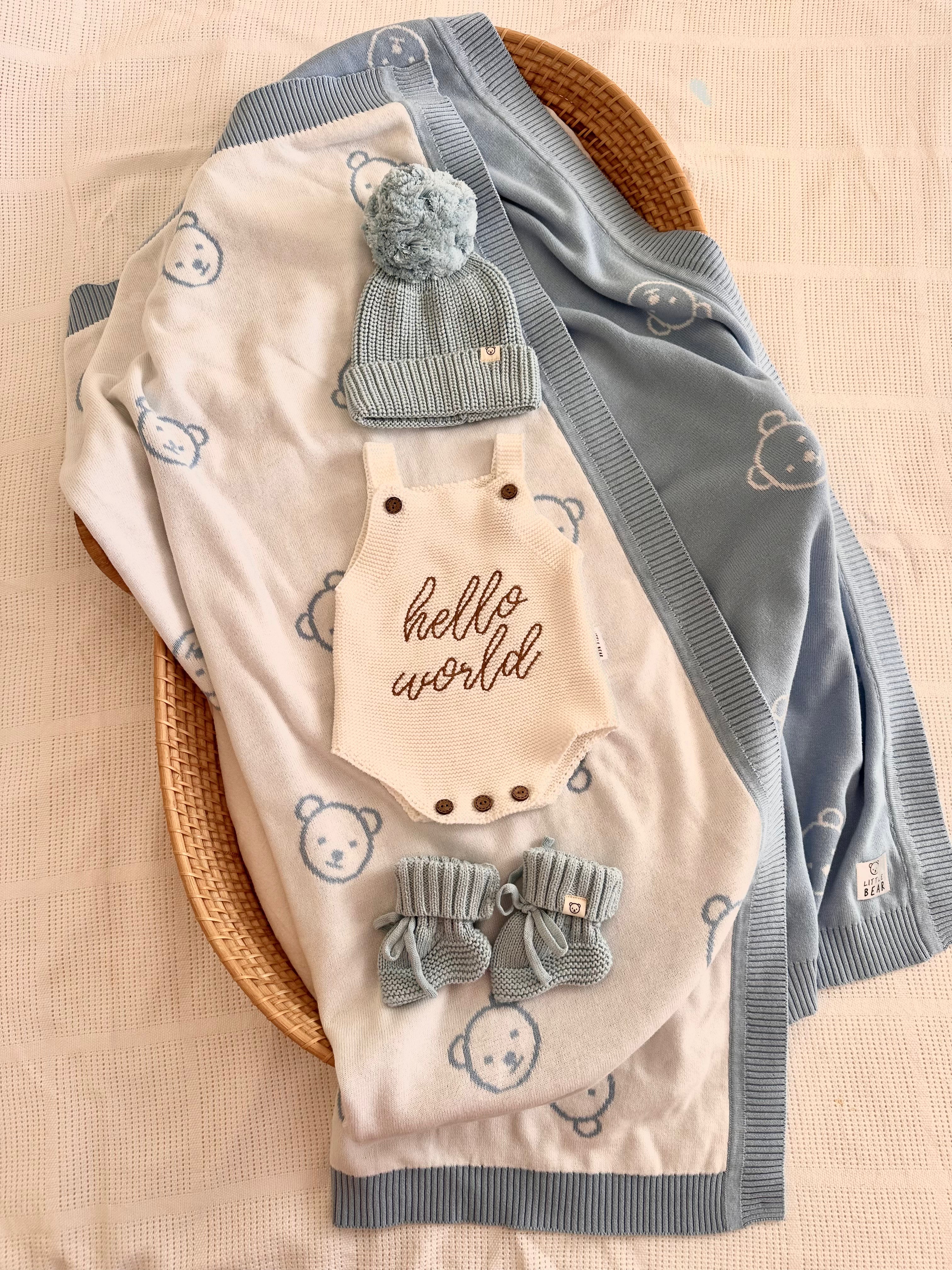 White "Hello World" Blanket Bundle