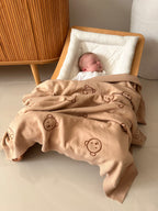 Large Little Bear Reversible 100% Cotton Blanket - Brown