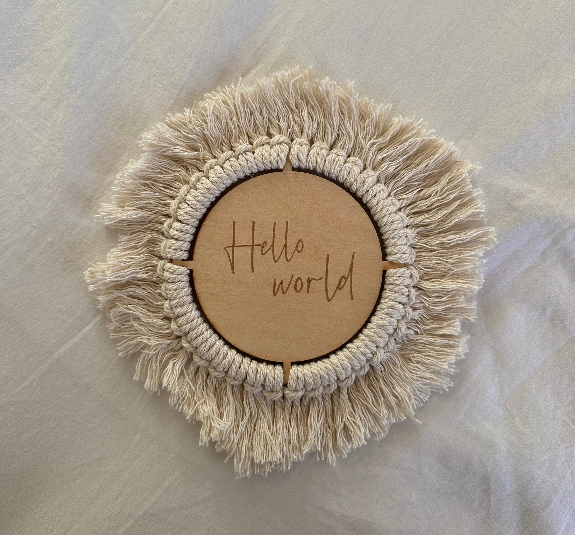 Macrame Fringe Boho Double Sided Announcement Card