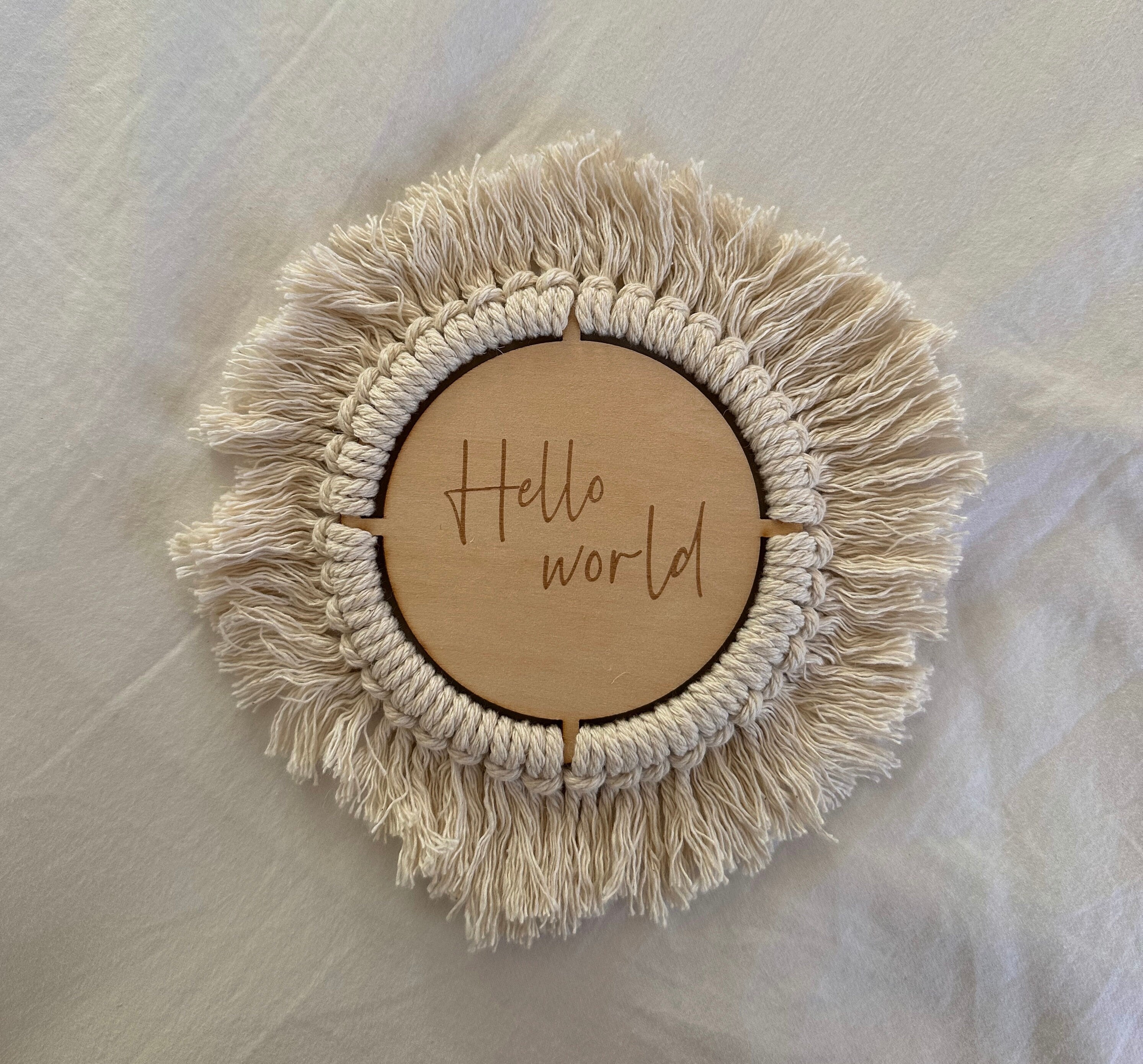 Macrame Fringe Boho Double Sided Announcement Card