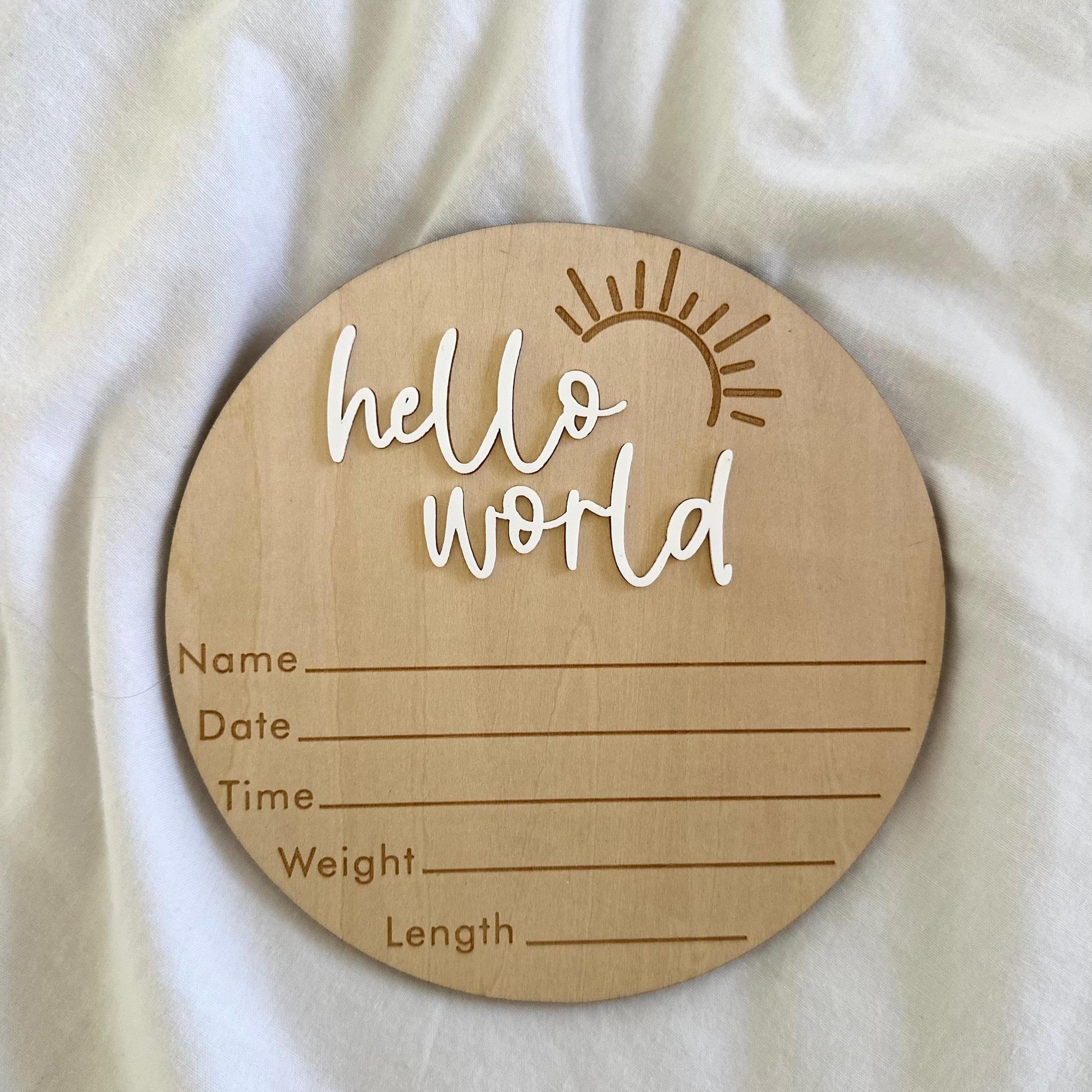 Sunny Hello World Announcement Card