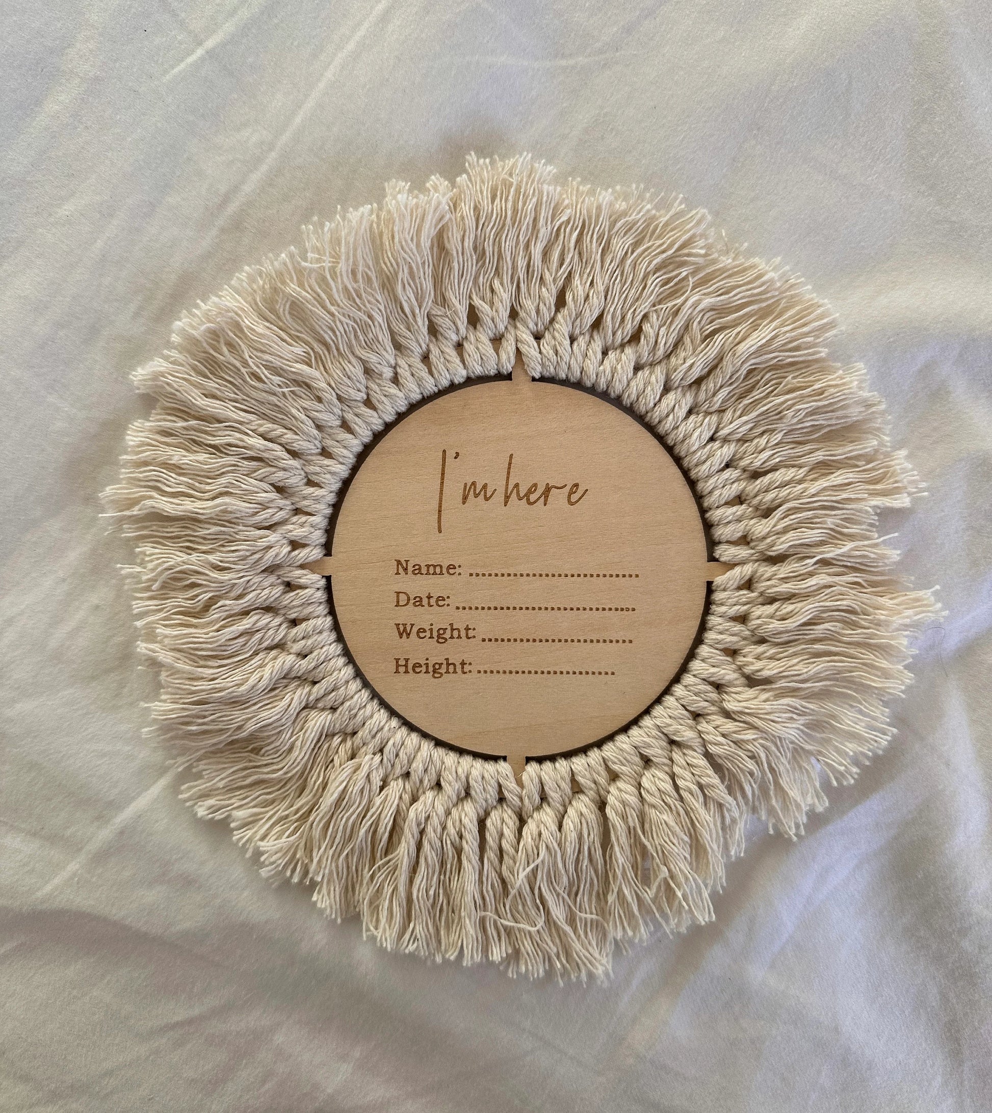 Macrame Fringe Boho Double Sided Announcement Card